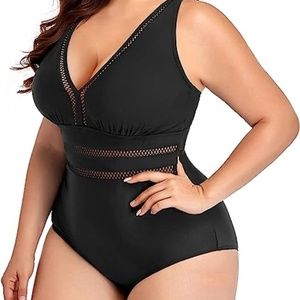 Daci Women Plus Size One Piece Swimsuits Sexy V Neck